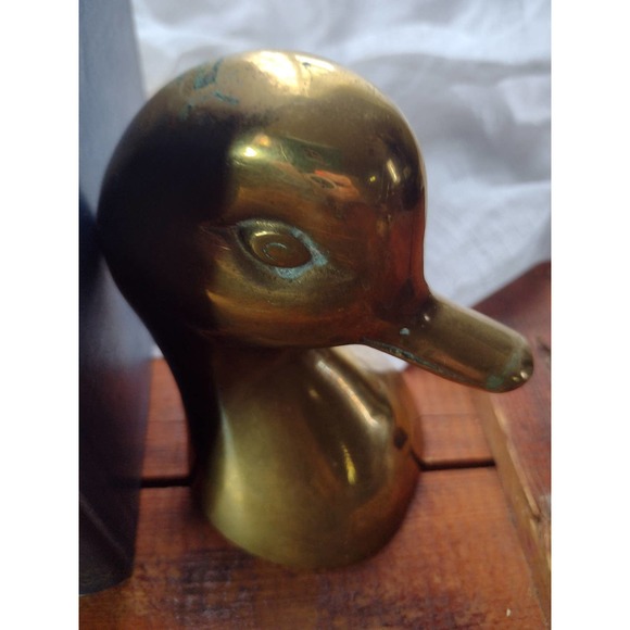 Brass duck head statues,book ends,ducks,brass decor - Picture 4 of 5